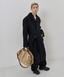 NUAKLE（ヌアクル）の「(m) ロー フェルスト ウール コート_ブラック（チェスターコート）」