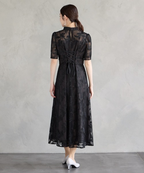 AIMER(エメ)の「チュール刺繍×ドットチュールプチハイネックフレアパーティードレス 結婚式 お呼ばれ ドレス 20代 30代(ドレス・レディース・グリーン系その他/ピンクベージュ/ブラック/ライトグリーン・LARGE/MEDIUM)」の20枚目の写真
