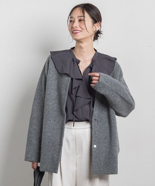 LAUTREAMONT（ロートレアモン）の「フォックス混ニットジャケット（カーディガン/ボレロ・レディース・ライトグレー/ベージュ・9号）」の17枚目の写真