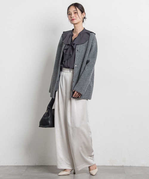 LAUTREAMONT（ロートレアモン）の「フォックス混ニットジャケット（カーディガン/ボレロ・レディース・ライトグレー/ベージュ・9号）」の19枚目の写真