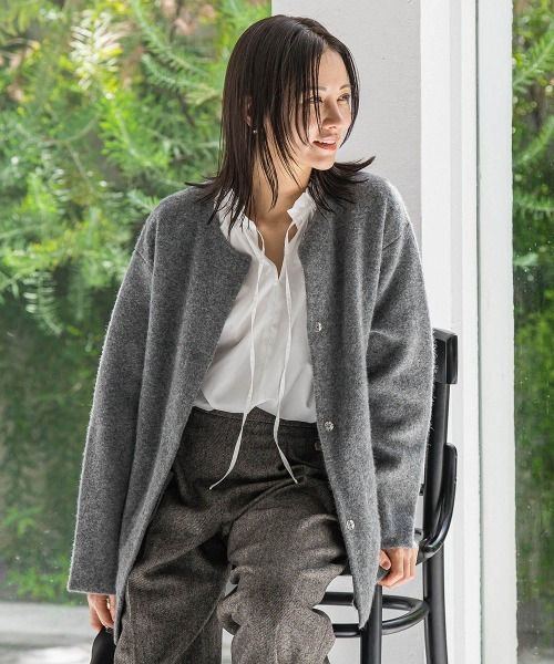 LAUTREAMONT（ロートレアモン）の「フォックス混ニットジャケット（カーディガン/ボレロ・レディース・ライトグレー/ベージュ・9号）」の14枚目の写真