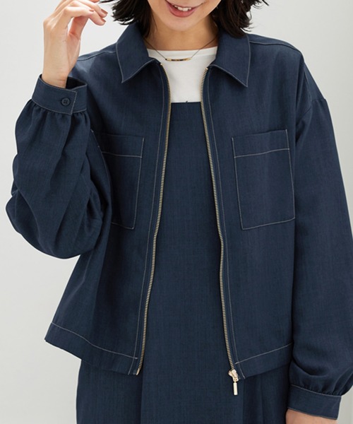 BELLUNA PLUS(ベルーナ)の「麻調ジャケット×キャミワンピアンサンブル(ワンピース・レディース・チャコール/ネイビー/グレイッシュベージュ・MEDIUM/LARGE/X-LARGE)」の6枚目の写真