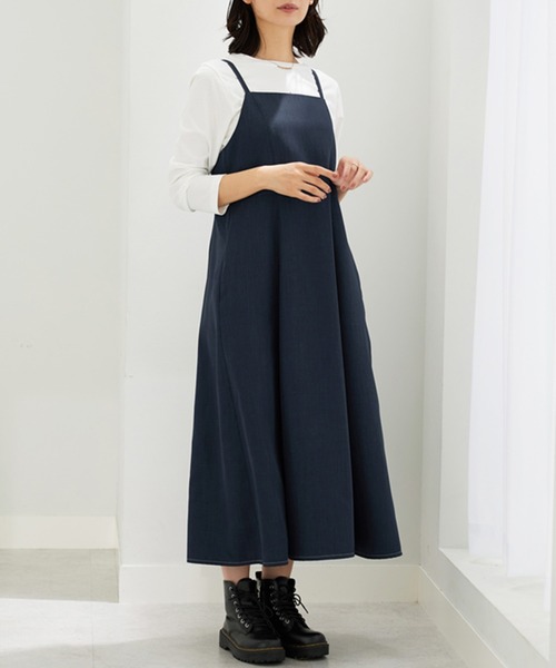 BELLUNA PLUS(ベルーナ)の「麻調ジャケット×キャミワンピアンサンブル(ワンピース・レディース・チャコール/ネイビー/グレイッシュベージュ・MEDIUM/LARGE/X-LARGE)」の9枚目の写真