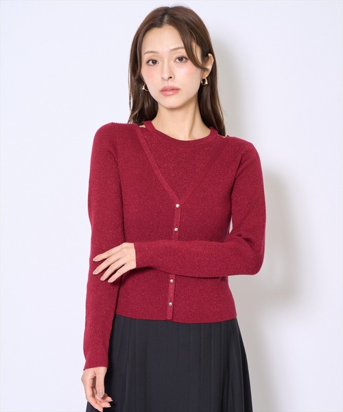 AND COUTURE（アンドクチュール）の「ホルタードッキングカーディガン風プルオーバー（ニット/セーター・レディース・ベージュ/ボルドー/ブラック/ブルー・FREE）」の17枚目の写真