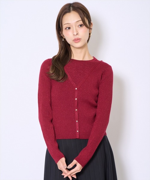 AND COUTURE（アンドクチュール）の「ホルタードッキングカーディガン風プルオーバー（ニット/セーター・レディース・ベージュ/ボルドー/ブラック/ブルー・FREE）」の18枚目の写真