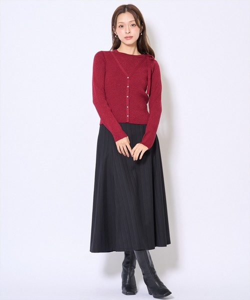 AND COUTURE（アンドクチュール）の「ホルタードッキングカーディガン風プルオーバー（ニット/セーター・レディース・ベージュ/ボルドー/ブラック/ブルー・FREE）」の20枚目の写真
