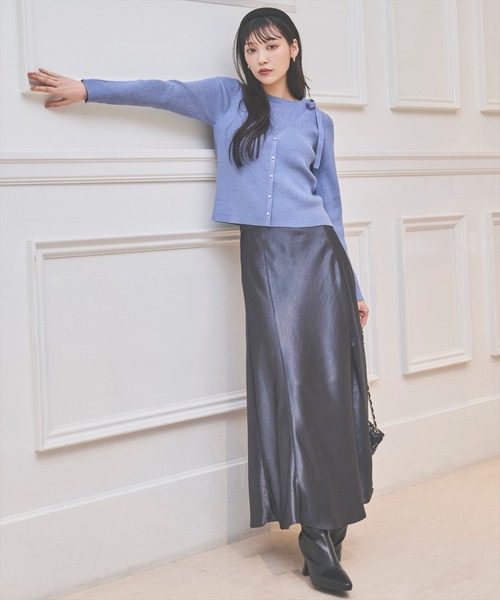 AND COUTURE（アンドクチュール）の「ホルタードッキングカーディガン風プルオーバー（ニット/セーター・レディース・ベージュ/ボルドー/ブラック/ブルー・FREE）」の13枚目の写真