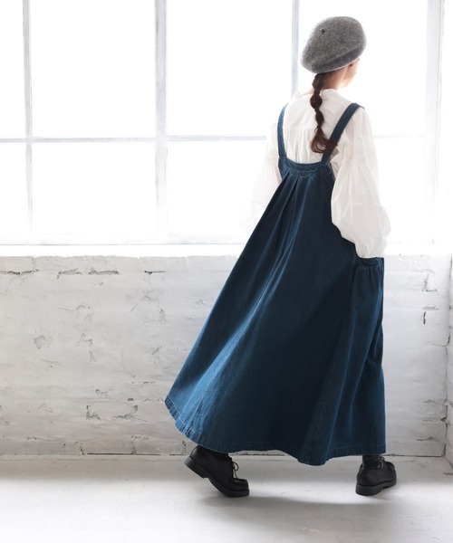 soulberry（ソウルベリー）の「まいにち寄り添う、デニムのワンピース。（ジャンパースカート・レディース・ネイビー・M/4L/3L/LL/L）」の4枚目の写真