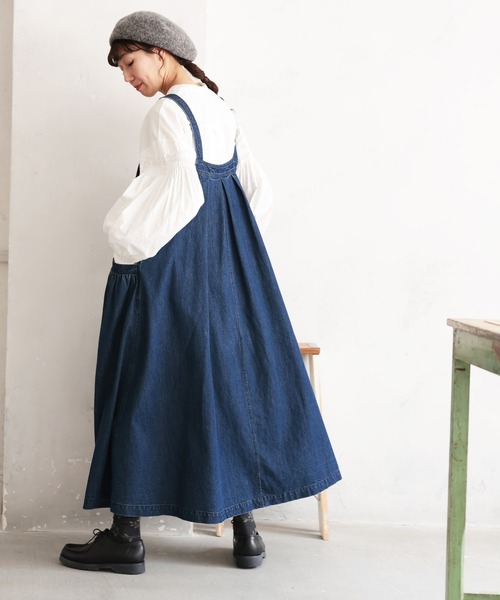 soulberry（ソウルベリー）の「まいにち寄り添う、デニムのワンピース。（ジャンパースカート・レディース・ネイビー・M/4L/3L/LL/L）」の7枚目の写真