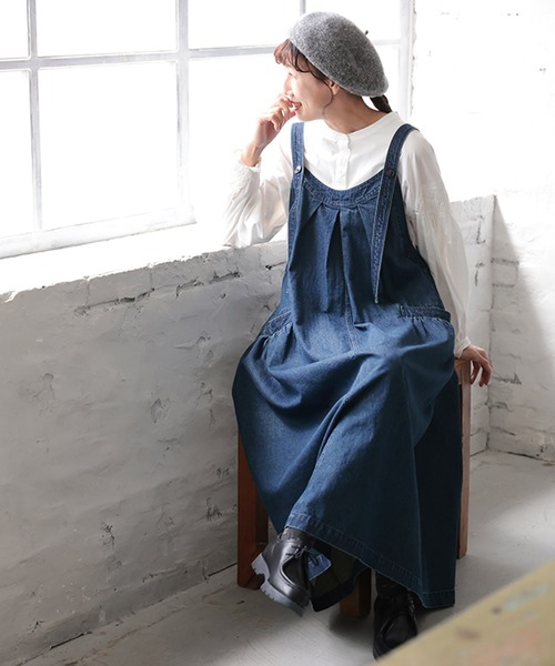 soulberry（ソウルベリー）の「まいにち寄り添う、デニムのワンピース。（ジャンパースカート・レディース・ネイビー・M/4L/3L/LL/L）」の8枚目の写真