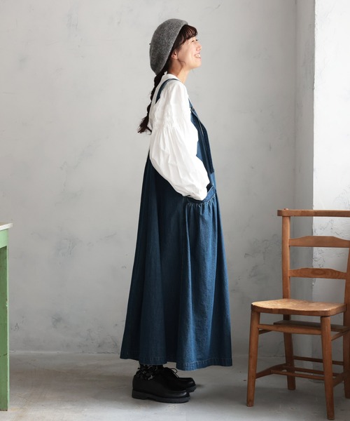 soulberry（ソウルベリー）の「まいにち寄り添う、デニムのワンピース。（ジャンパースカート・レディース・ネイビー・M/4L/3L/LL/L）」の17枚目の写真