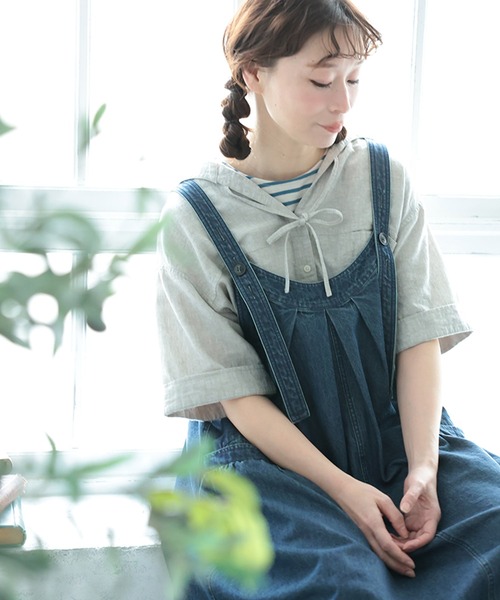 soulberry(ソウルベリー)の「まいにち寄り添う、デニムのワンピース。(ジャンパースカート・レディース・ネイビー・M/4L/3L/LL/L)」の7枚目の写真
