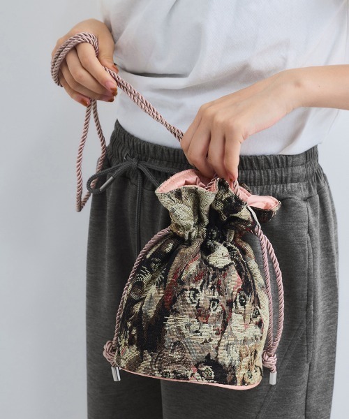 VICKY（ビッキー）の「ジャガード巾着ミニバッグ（ハンドバッグ・レディース・ゴールド系その他/グレー系その他/ブラック系その他・FREE）」の22枚目の写真