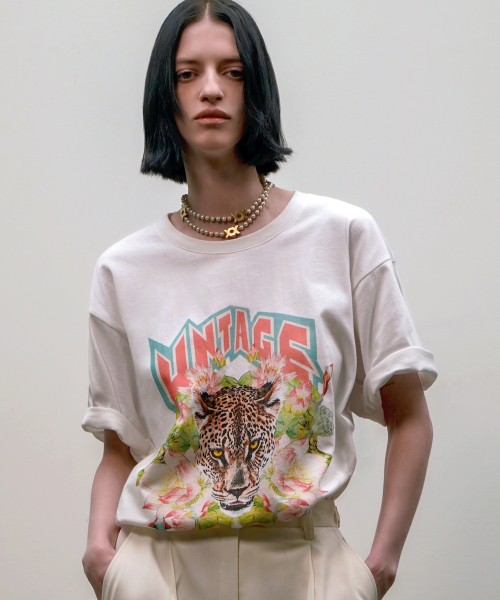 UNTAGE（アンテージ）の「レオパードプリントTシャツ[ホワイト(ユニセックス)]_UTT-ST01（Tシャツ/カットソー・メンズ・その他・LARGE/MEDIUM）」の3枚目の写真