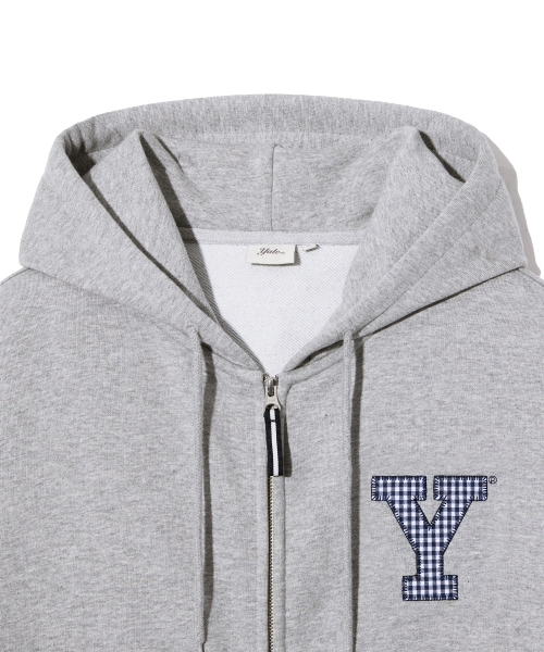 YALE(イェール)の「Yロゴチェックアプリケフードジップアップ_グレー(パーカー・レディース・その他・SMALL/MEDIUM/LARGE/X-LARGE)」の3枚目の写真