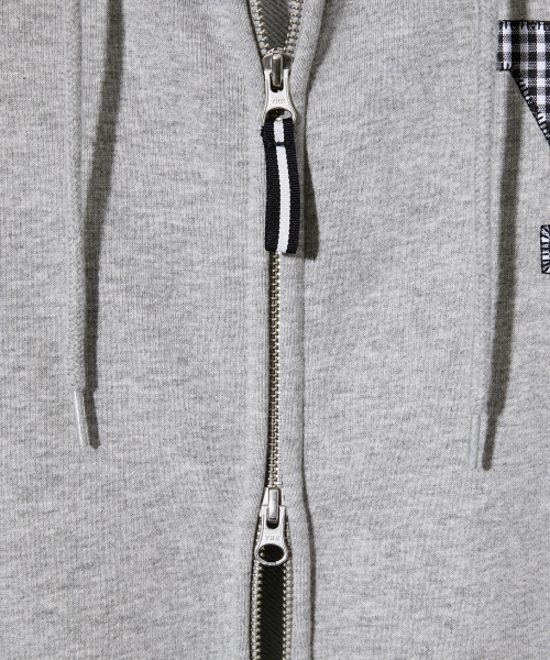 YALE(イェール)の「Yロゴチェックアプリケフードジップアップ_グレー(パーカー・レディース・その他・SMALL/MEDIUM/LARGE/X-LARGE)」の5枚目の写真