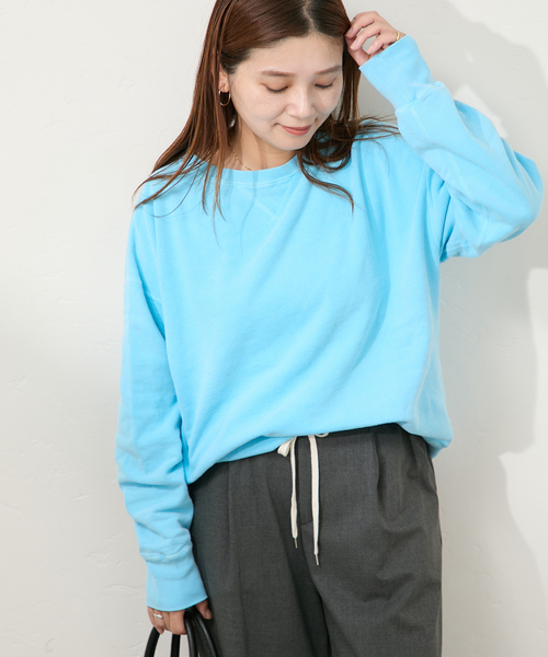 RIDING HIGH(ライディングハイ)の「《追加2》【RIDING HIGH/ライディングハイ】ガンリョウゾメスウェット(Tシャツ/カットソー・レディース・グリーン/ブルー系その他/パープル/オレンジ・FREE)」の3枚目の写真