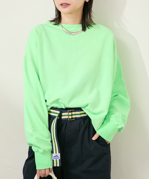 RIDING HIGH(ライディングハイ)の「《追加2》【RIDING HIGH/ライディングハイ】ガンリョウゾメスウェット(Tシャツ/カットソー・レディース・グリーン/ブルー系その他/パープル/オレンジ・FREE)」の2枚目の写真