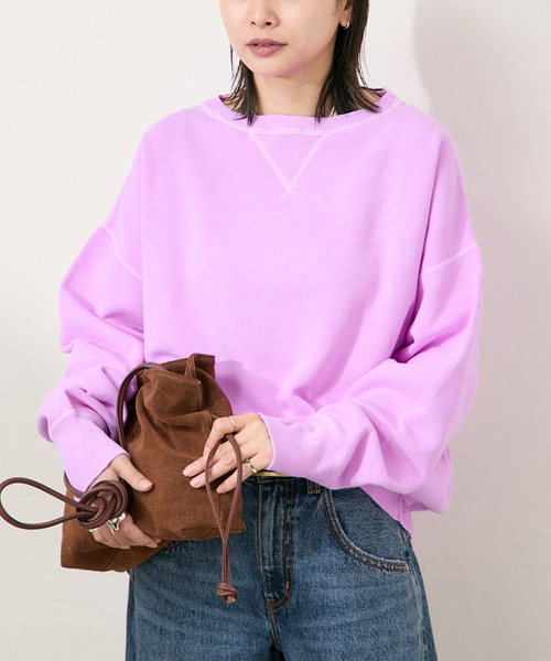 RIDING HIGH(ライディングハイ)の「《追加2》【RIDING HIGH/ライディングハイ】ガンリョウゾメスウェット(Tシャツ/カットソー・レディース・グリーン/ブルー系その他/パープル/オレンジ・FREE)」の8枚目の写真