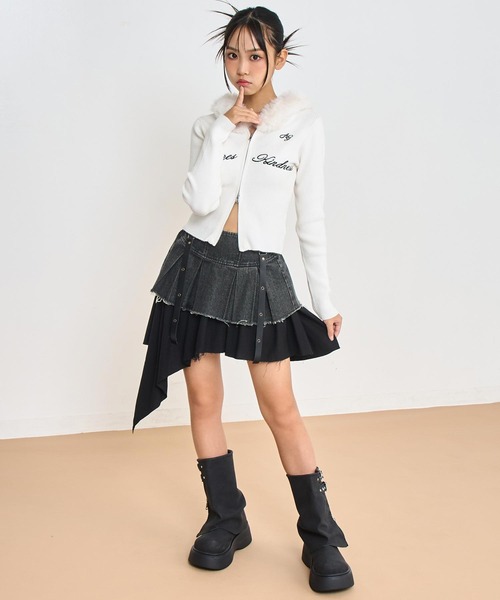 ANAP GiRL(アナップガール)の「ファー付 ニット ダブル ジップパーカー(パーカー・キッズ・ホワイト/ブラウン/ブラック・S/XS/M)」の14枚目の写真