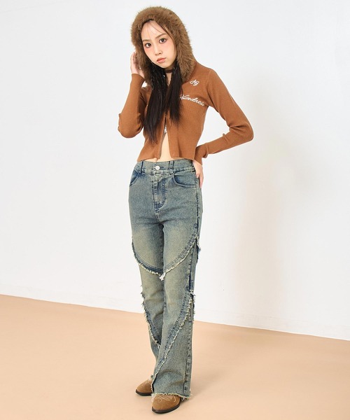 ANAP GiRL(アナップガール)の「ファー付 ニット ダブル ジップパーカー(パーカー・キッズ・ホワイト/ブラウン/ブラック・S/XS/M)」の22枚目の写真