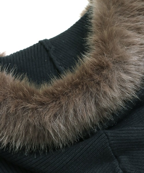 ANAP GiRL(アナップガール)の「ファー付 ニット ダブル ジップパーカー(パーカー・キッズ・ホワイト/ブラウン/ブラック・S/XS/M)」の10枚目の写真