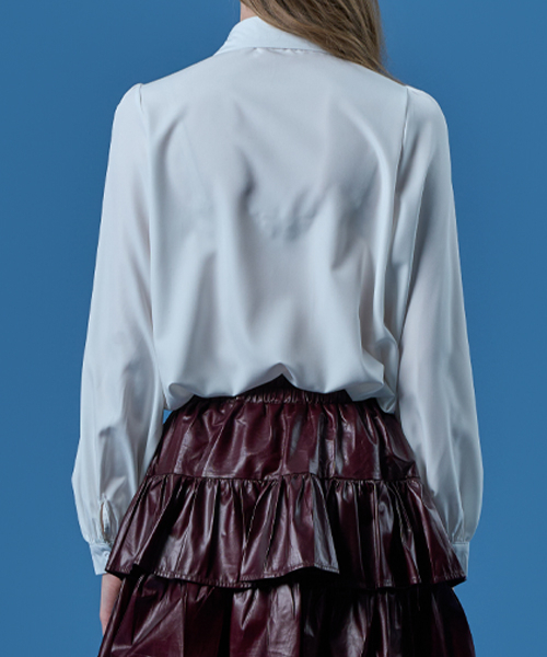 KOLEAT（コレット）の「Puff Ribbon Tie Shirt Air Blouse [WHITE] KCL.（シャツ/ブラウス・レディース・その他・FREE）」の4枚目の写真