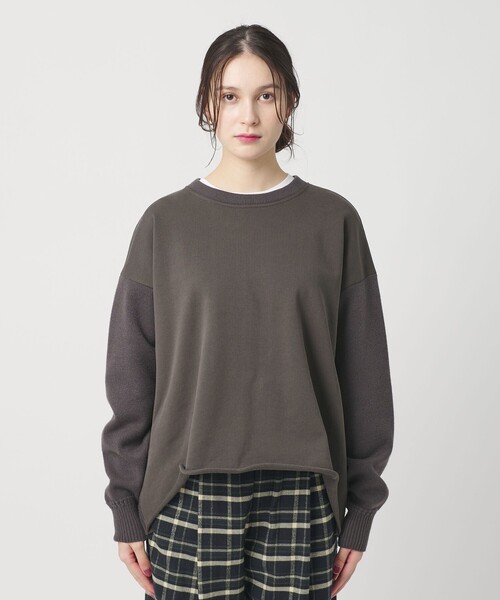 BEAUTY&YOUTH UNITED ARROWS(ビューティーアンドユースユナイテッドアローズ)の「【WEB限定】スウェット×ニット コンビプルオーバー ウォッシャブル(ニット/セーター・レディース・グレー系/ダークグレー/ライトブルー・FREE)」の19枚目の写真