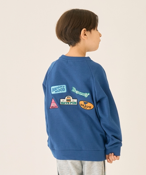 minimal(ミニマル)の「バックワッペンスウェット(スウェット・キッズ・トップグレー/ダークオレンジ/ネイビー・110cm/100cm/90cm/130cm/120cm/140cm)」の2枚目の写真