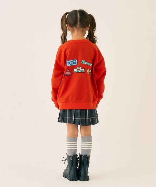 minimal(ミニマル)の「バックワッペンスウェット(スウェット・キッズ・トップグレー/ダークオレンジ/ネイビー・110cm/100cm/90cm/130cm/120cm/140cm)」の10枚目の写真