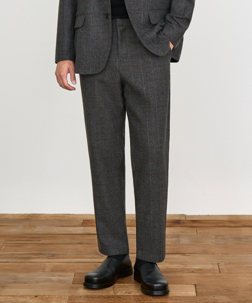 PRAIRIE(KR)(プレーリー)の「ウールヘリンボーンチェックワイドスラックス (チャコール)(スラックス・メンズ・その他・LARGE/MEDIUM/SMALL)」の14枚目の写真