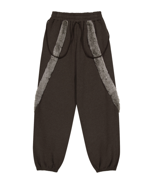 OJOS(オホス)の「Side Fur Trim Sweatpants / Stone Brown(スウェットパンツ・レディース・その他・2/1/3)」の3枚目の写真