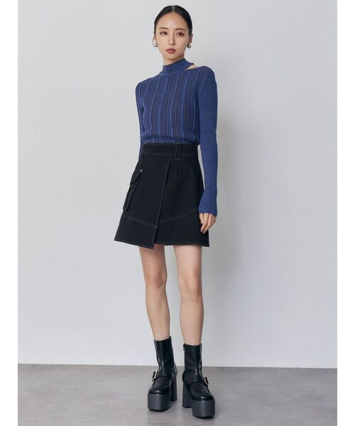 MURUA（ムルーア）の「アシメチノミニスカート（スカート・レディース・ブラック/ベージュ・2/1）」の6枚目の写真