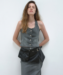 AOPT（アオプト）の「HALTER NECK DENIM VEST - GRAY（ベスト）」