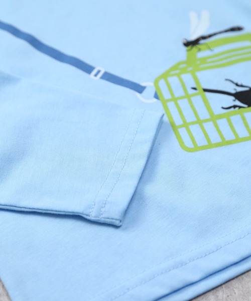 DILASH(ディラッシュ)の「虫かごショルダー風長袖Tシャツ(Tシャツ/カットソー・キッズ・サックスブルー/キナリ・130/80/120/110/100/90/140)」の6枚目の写真