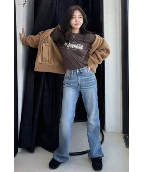 DXOH（ディソエイチ）の「スタックスローガンロゴウォーマークロップT [ダークブラウン]（Tシャツ/カットソー・レディース・その他・FREE）」の14枚目の写真