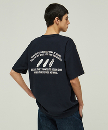 スウェッグバー3577 ワッフルスケートボードセミオーバーフィットネイビー半袖Tシャツ