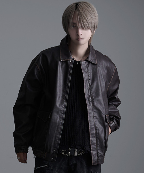 SILVER BULLET(シルバーバレット)の「『CavariA/キャバリア』ウォッシャブルPUレザーブルゾン(ボアあり)(ブルゾン・メンズ・ブラック/ブラウン・M/L/XL)」の19枚目の写真