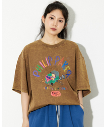 PHILIPPAKER（フィリップペイカー）の「ビエムシーミニバスクレヨン半袖Tシャツピグメントビンテージモカムース（Tシャツ/カットソー）」