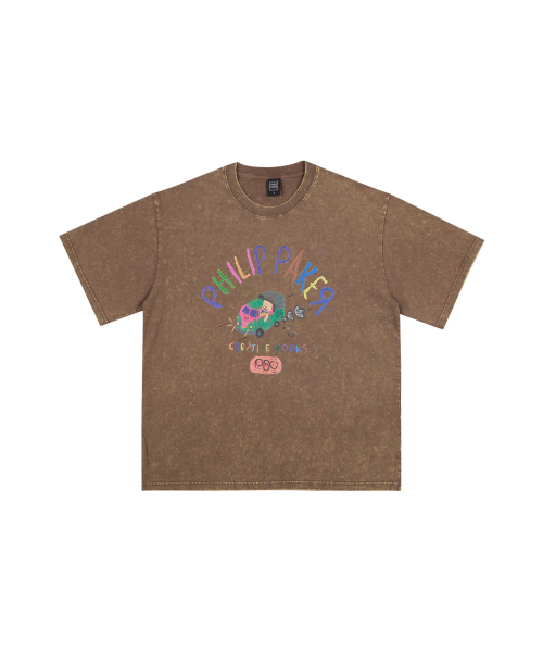 PHILIPPAKER（フィリップペイカー）の「ビエムシーミニバスクレヨン半袖Tシャツピグメントビンテージモカムース（Tシャツ/カットソー・メンズ・その他・LARGE/X-LARGE/MEDIUM）」の7枚目の写真