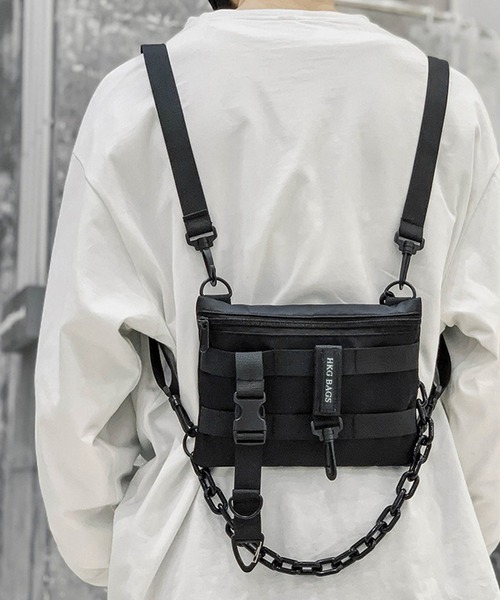 WESTBOY（ウエストボーイ）の「3WAY　チェーン ユニセックス ナイロン ショルダーバッグ サコッシュ WO25W12BG21（ショルダーバッグ・メンズ・ブラック・FREE）」の7枚目の写真