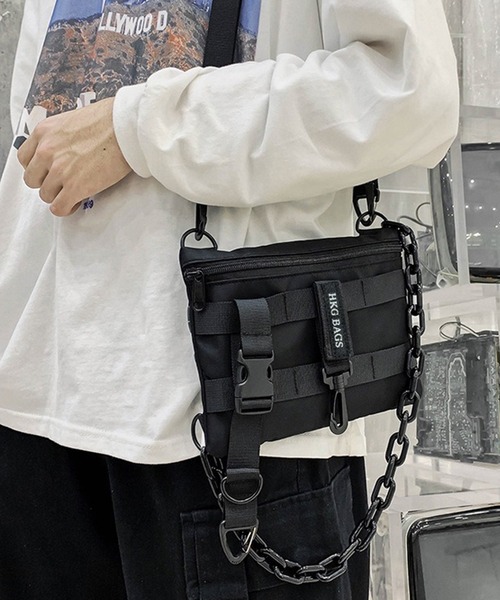 WESTBOY（ウエストボーイ）の「3WAY　チェーン ユニセックス ナイロン ショルダーバッグ サコッシュ WO25W12BG21（ショルダーバッグ・メンズ・ブラック・FREE）」の9枚目の写真
