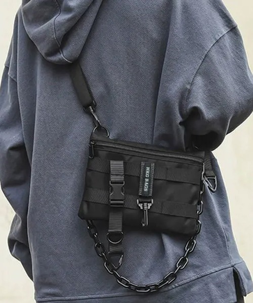 WESTBOY（ウエストボーイ）の「3WAY　チェーン ユニセックス ナイロン ショルダーバッグ サコッシュ WO25W12BG21（ショルダーバッグ・メンズ・ブラック・FREE）」の10枚目の写真