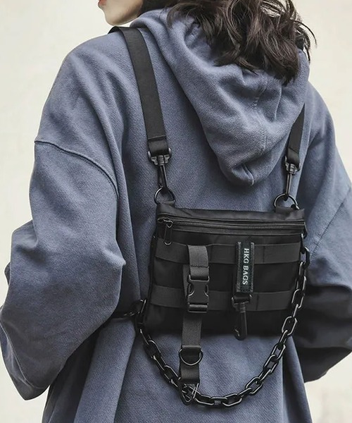 WESTBOY（ウエストボーイ）の「3WAY　チェーン ユニセックス ナイロン ショルダーバッグ サコッシュ WO25W12BG21（ショルダーバッグ・メンズ・ブラック・FREE）」の12枚目の写真