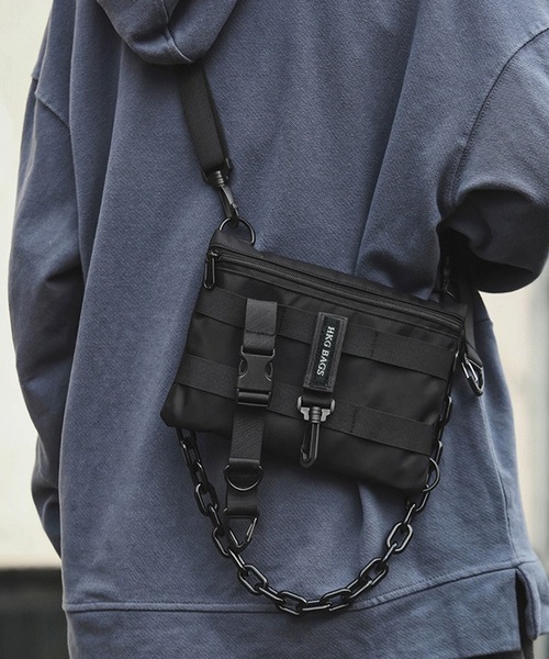 WESTBOY（ウエストボーイ）の「3WAY　チェーン ユニセックス ナイロン ショルダーバッグ サコッシュ WO25W12BG21（ショルダーバッグ・メンズ・ブラック・FREE）」の3枚目の写真