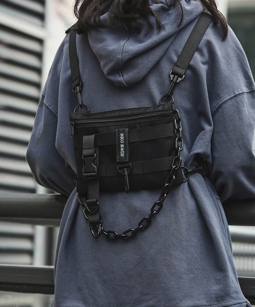 WESTBOY（ウエストボーイ）の「3WAY　チェーン ユニセックス ナイロン ショルダーバッグ サコッシュ WO25W12BG21（ショルダーバッグ・メンズ・ブラック・FREE）」の6枚目の写真