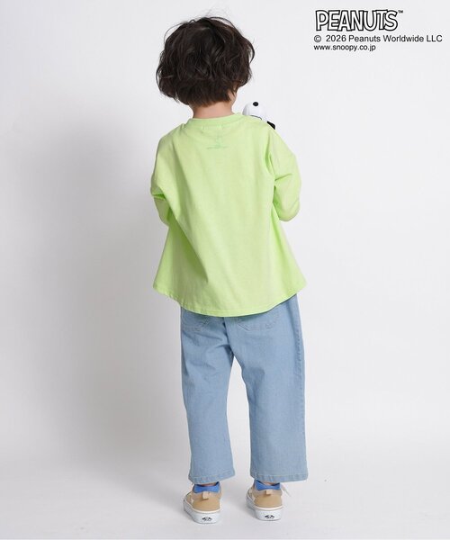 Seraph(セラフ)の「PEANUTS AラインフロッキーTシャツ(Tシャツ/カットソー・キッズ・サックスブルー/ライム/ピンク・140/130/120/110/100/90/80)」の7枚目の写真
