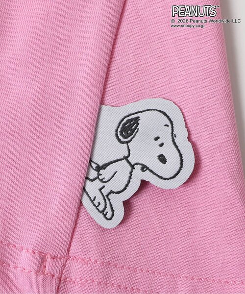 Seraph(セラフ)の「PEANUTS AラインフロッキーTシャツ(Tシャツ/カットソー・キッズ・サックスブルー/ライム/ピンク・140/130/120/110/100/90/80)」の15枚目の写真