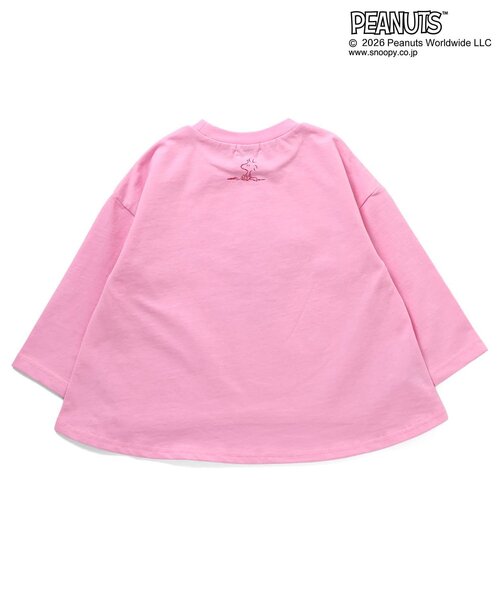 Seraph(セラフ)の「PEANUTS AラインフロッキーTシャツ(Tシャツ/カットソー・キッズ・サックスブルー/ライム/ピンク・140/130/120/110/100/90/80)」の8枚目の写真