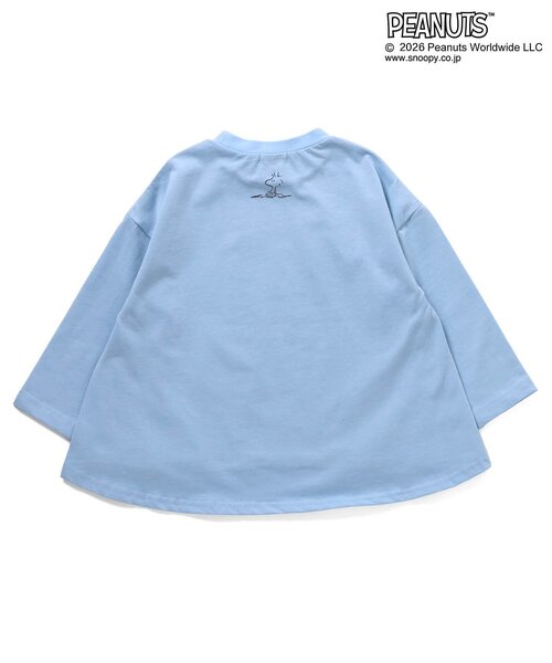 Seraph(セラフ)の「PEANUTS AラインフロッキーTシャツ(Tシャツ/カットソー・キッズ・サックスブルー/ライム/ピンク・140/130/120/110/100/90/80)」の9枚目の写真